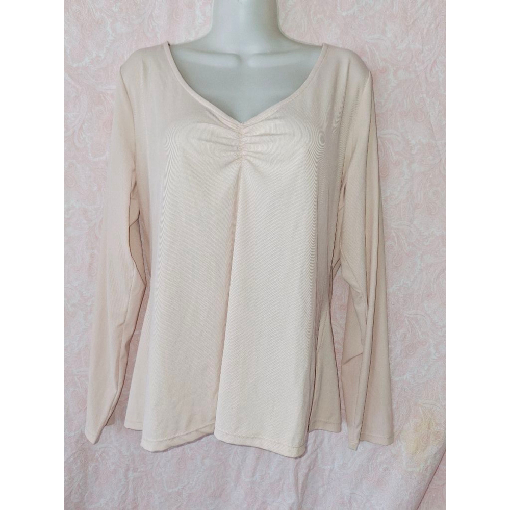 H&M taupe stretch office siren business Corp secretary lawyer Minimalis XL top